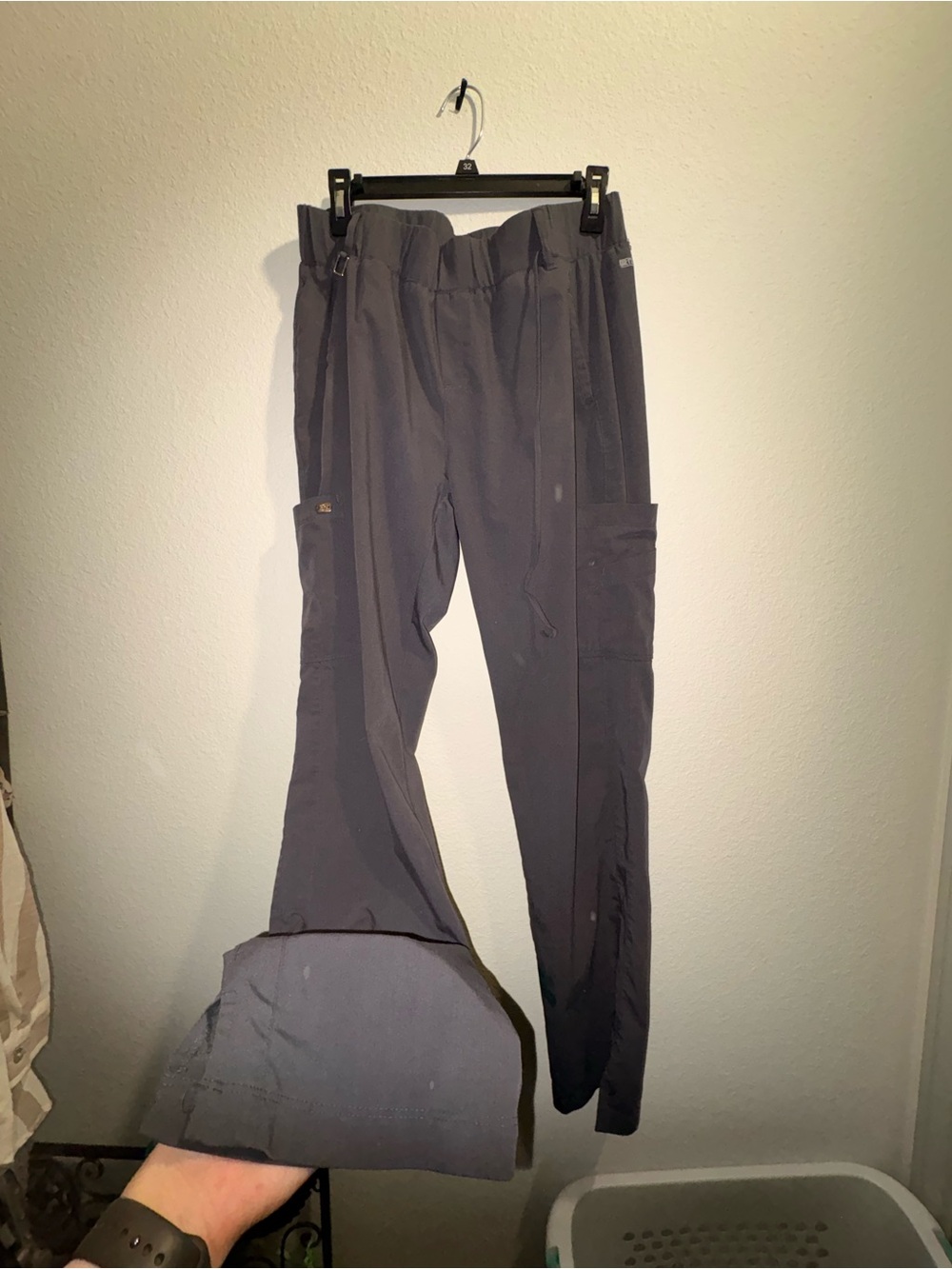 Women’s Gray Utility Cargo Pants - Stretch Casual Workwear